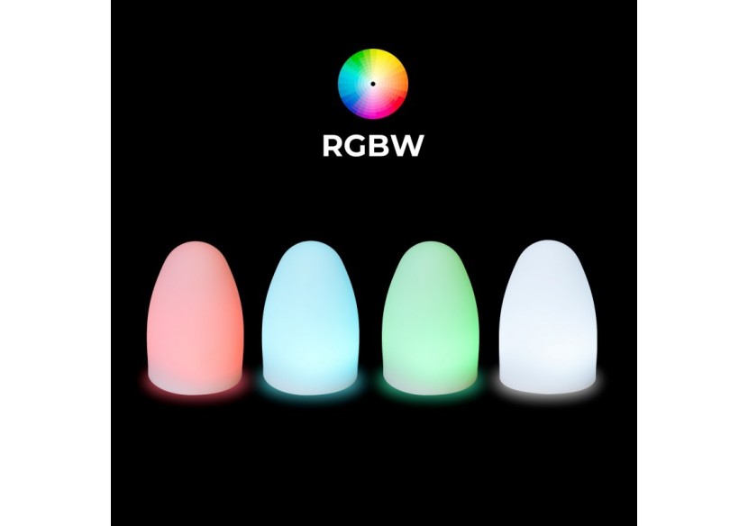 Lampe de table d'extérieur RGBW 1,5W-Rechargeable-Résine blanche-IP65 - MU2004 - Barcelona LED