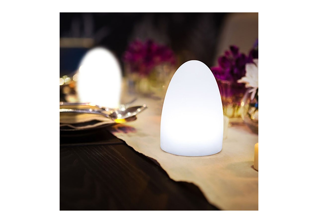 Lampe de table d'extérieur RGBW 1,5W-Rechargeable-Résine blanche-IP65 - MU2004 - Barcelona LED