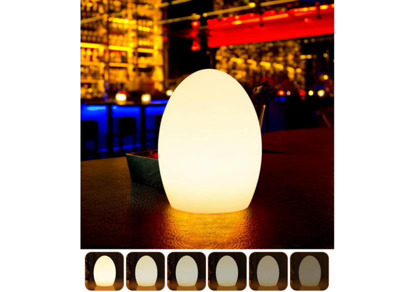 Lampe de table d'extérieur RGBW 1,5W-Rechargeable-Résine blanche-IP65 - MU2004 - Barcelona LED