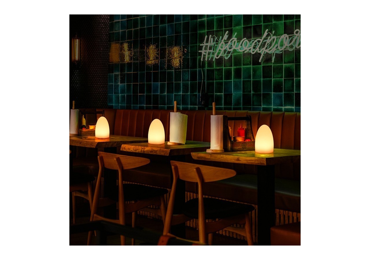 Lampe de table d'extérieur RGBW 1,5W-Rechargeable-Résine blanche-IP65 - MU2004 - Barcelona LED