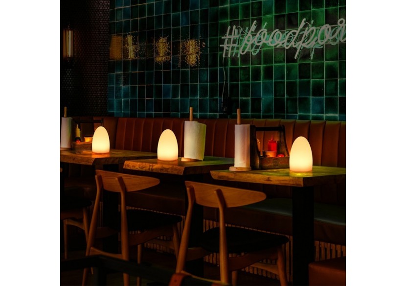 Lampe de table d'extérieur RGBW 1,5W-Rechargeable-Résine blanche-IP65 - MU2004 - Barcelona LED