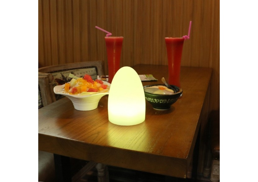 Lampe de table d'extérieur RGBW 1,5W-Rechargeable-Résine blanche-IP65 - MU2004 - Barcelona LED