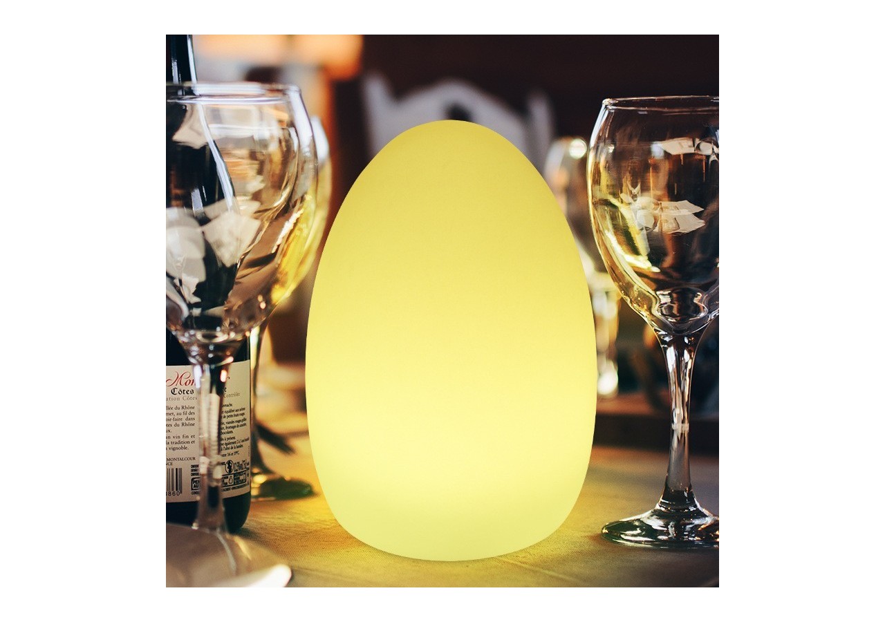 Lampe de table d'extérieur RGBW 1,5W-Rechargeable-Résine blanche-IP65 - MU2004 - Barcelona LED