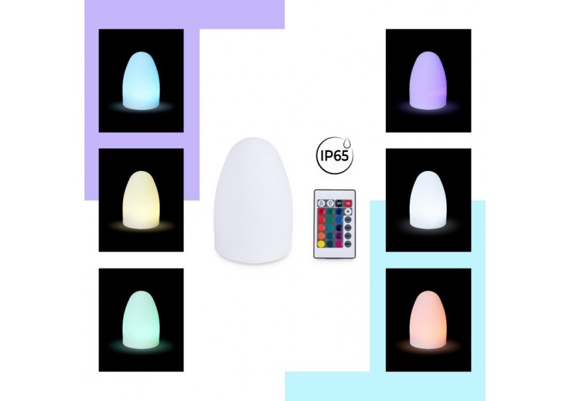 Lampe de table d'extérieur RGBW 1,5W-Rechargeable-Résine blanche-IP65 - MU2004 - Barcelona LED