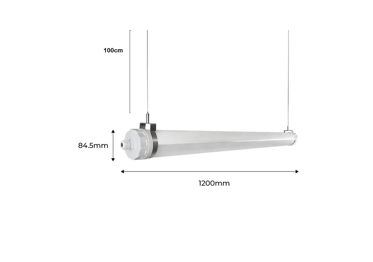 Réglette LED étanche tubulaire 30W IP68 120cm pour fermes - B8490-120BC - Barcelona LED