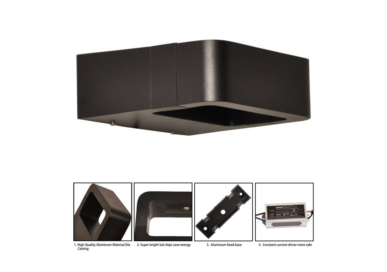 Applique LED murale "Kurrt" 7W IP65 - LN1513-N-BC - Barcelona LED