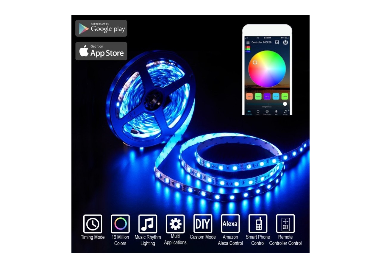 Contrôleur LED WiFi RGBW 9/24V 5 canaux 15A SMARTHOME - B1644-3-RGBW - Barcelona LED