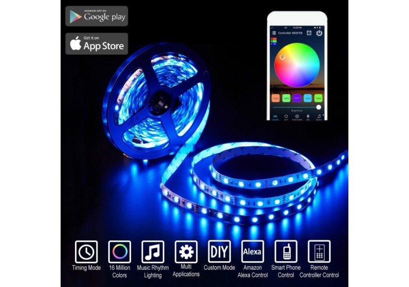 Contrôleur LED WiFi RGBW 9/24V 5 canaux 15A SMARTHOME - B1644-3-RGBW - Barcelona LED