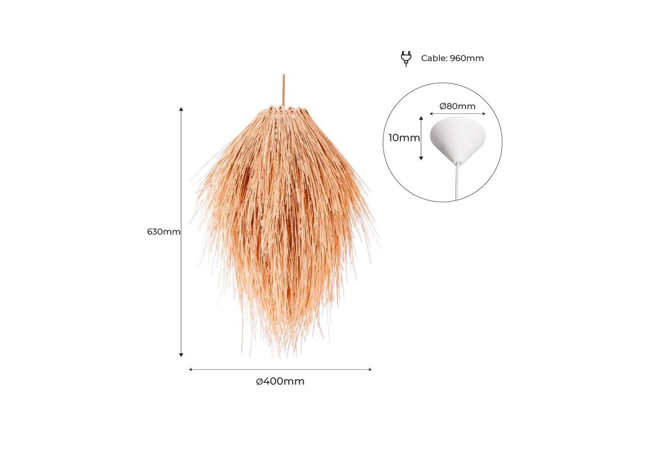 Suspension en Osier "Tina" E27 - LM151 - Barcelona LED