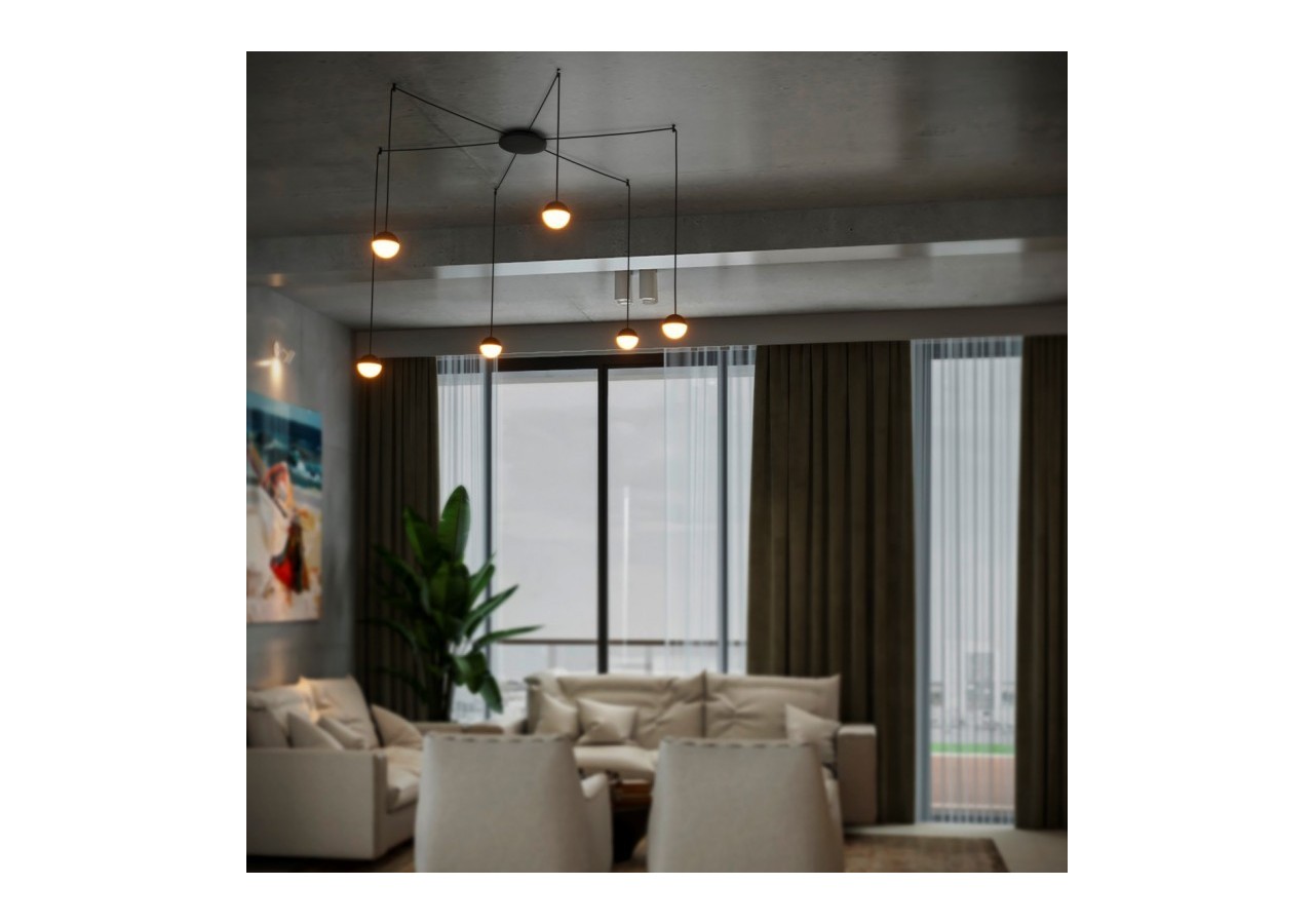 Suspension LED design Orbit 6x8W (48W) - LN4028-N - Barcelona LED