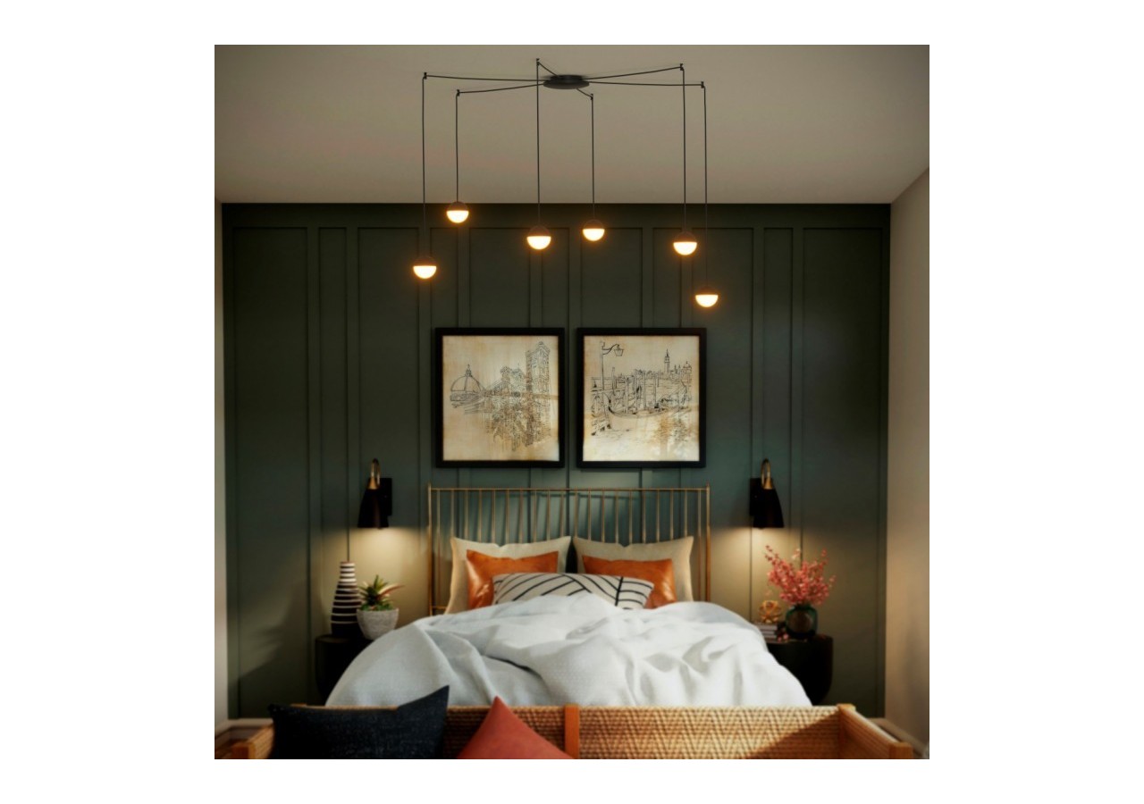 Suspension LED design Orbit 6x8W (48W) - LN4028-N - Barcelona LED