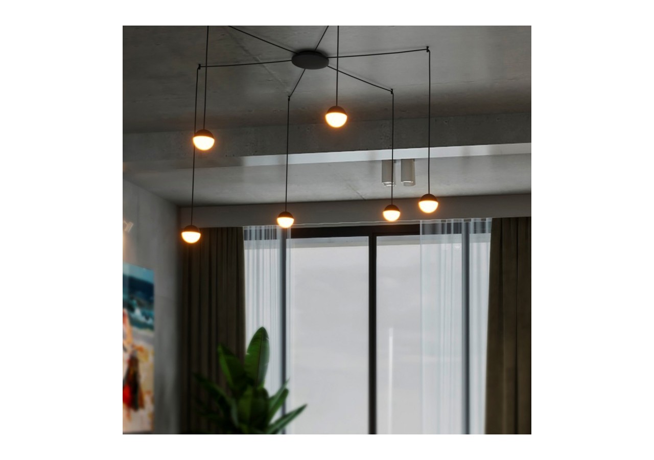 Suspension LED design Orbit 6x8W (48W) - LN4028-N - Barcelona LED