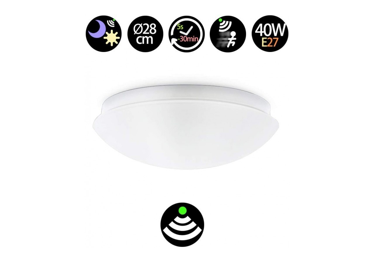 Plafonnier avec capteur de mouvement pour ampoule E27 - B1728-RS - Barcelona LED