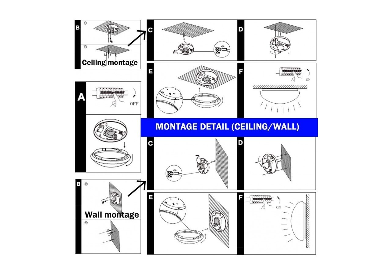 Plafonnier avec capteur de mouvement pour ampoule E27 - B1728-RS - Barcelona LED