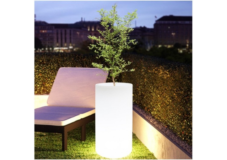 Cache-pot LED RGBW en résine 40x80cm 5W Sans fil IP65 - MU3001 - Barcelona LED 2