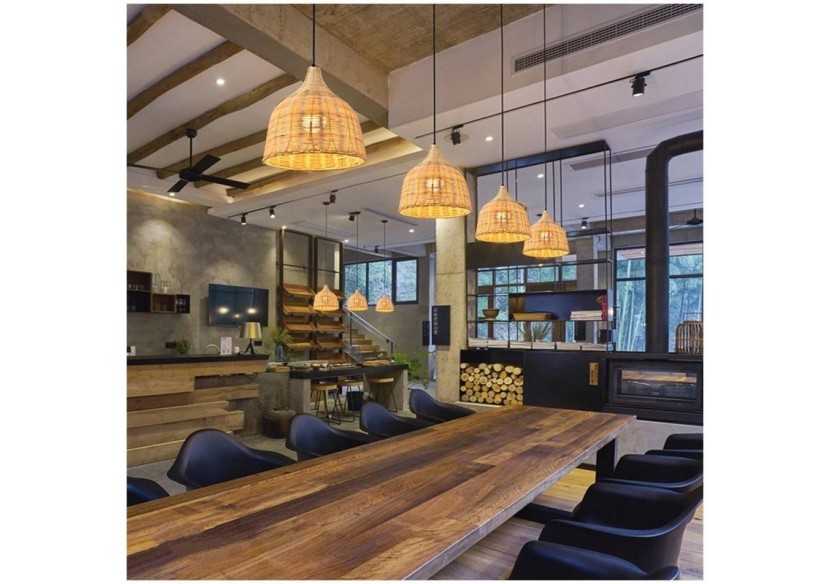 Suspension en osier "SASKI" - LM153 - Barcelona LED