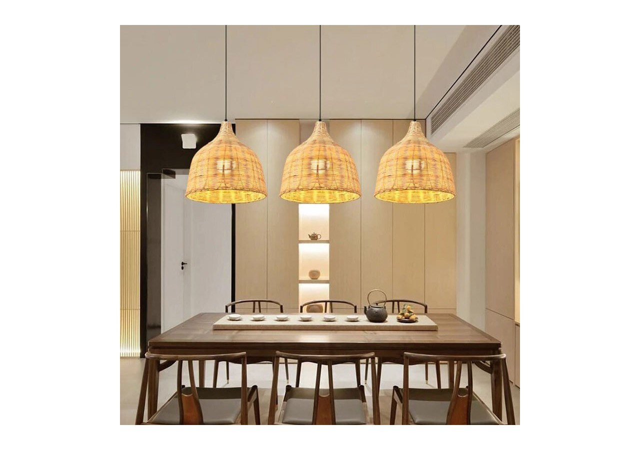 Suspension en osier "SASKI" - LM153 - Barcelona LED