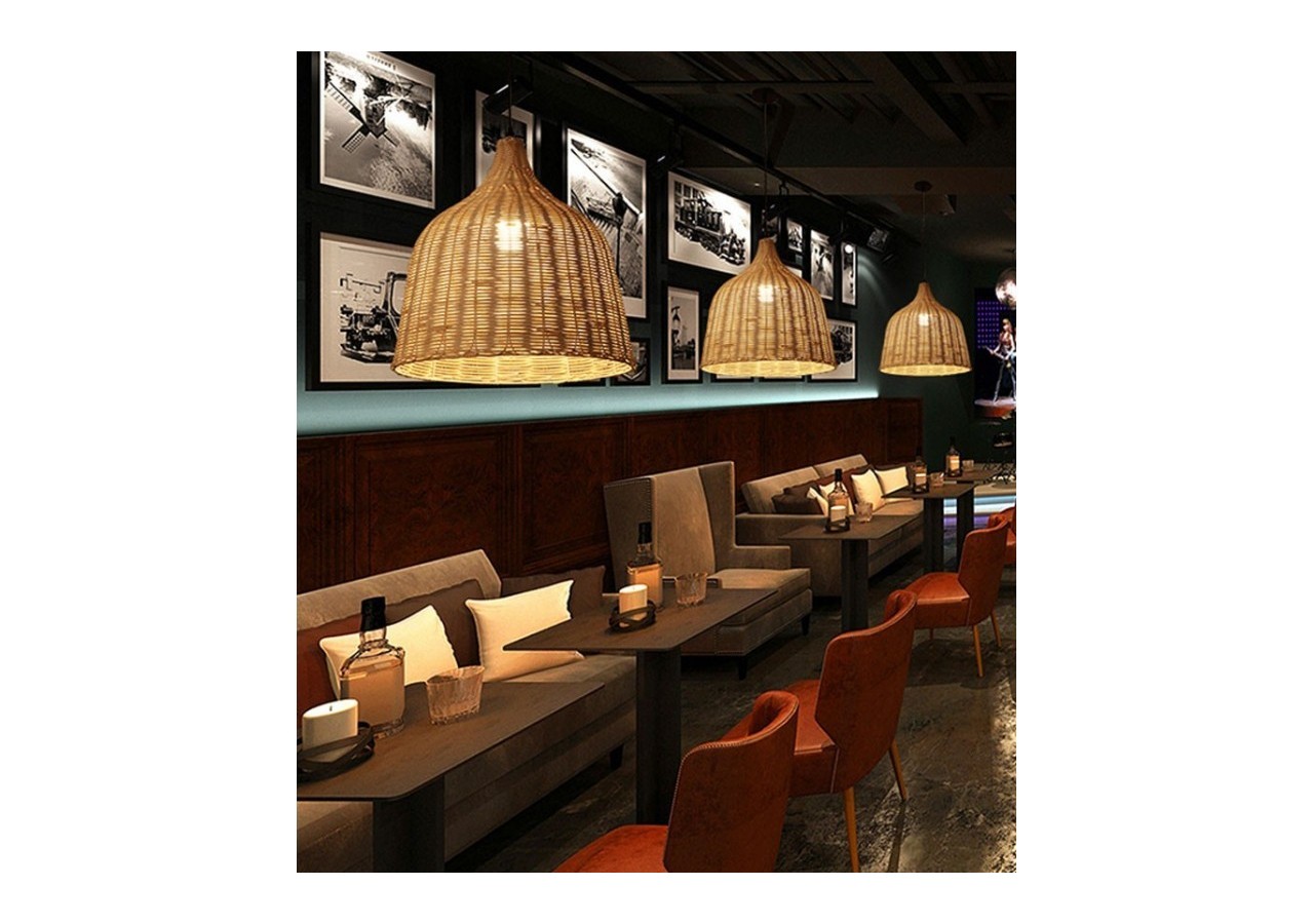 Suspension en osier "SASKI" - LM153 - Barcelona LED