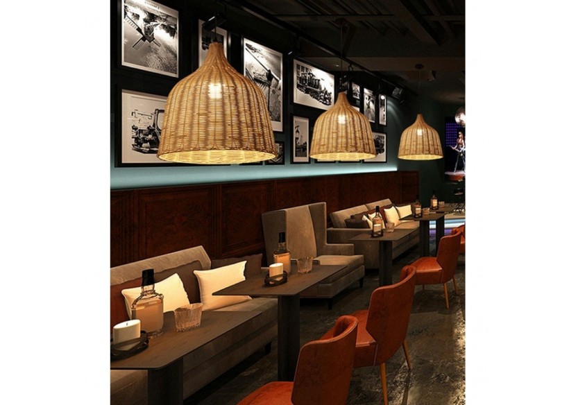 Suspension en osier "SASKI" - LM153 - Barcelona LED