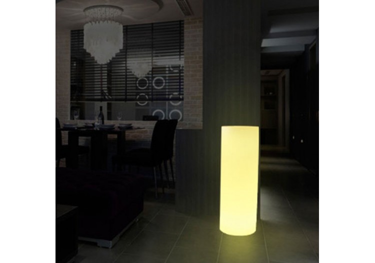 Pot de fleur LED RGBW en résine blanche 40x115cm 7W IP65 Sans fil - MU2008 - Barcelona LED