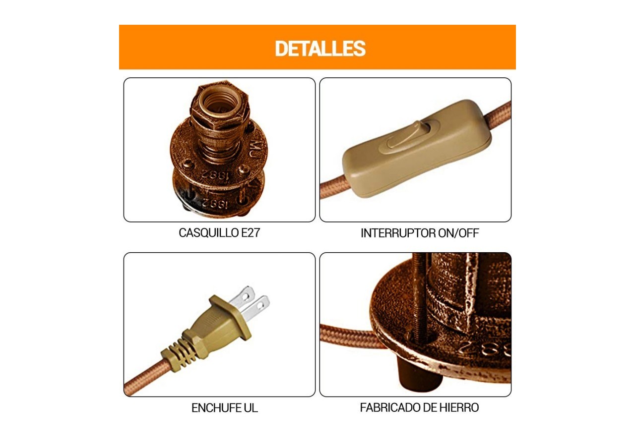 Lampe de table "Bronce" E27 - LV416 - Barcelona LED