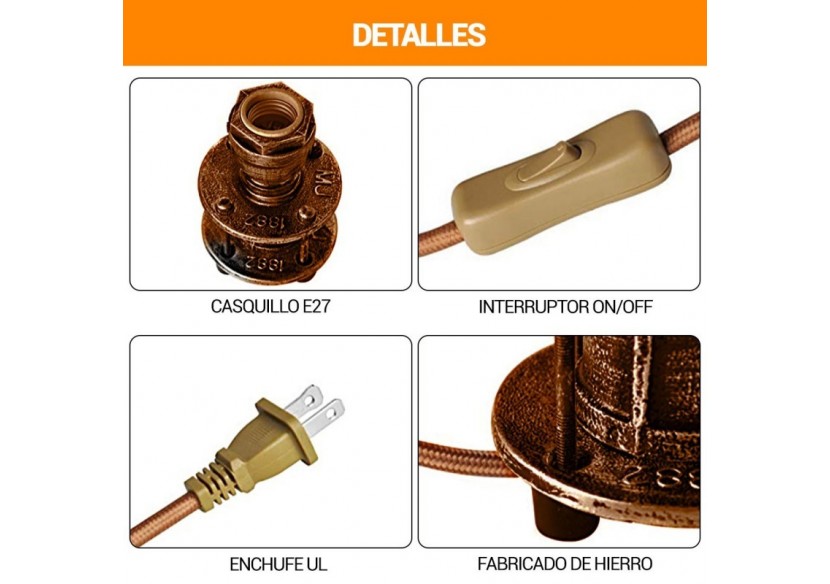 Lampe de table "Bronce" E27 - LV416 - Barcelona LED