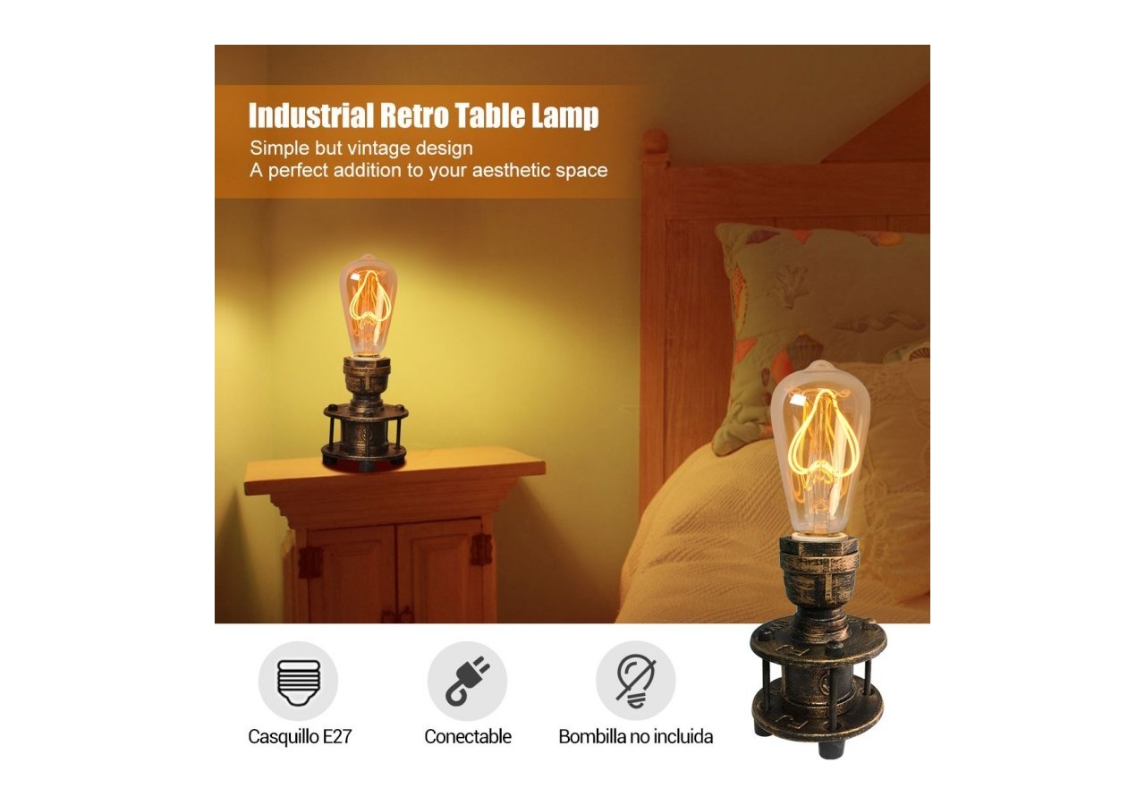 Lampe de table "Bronce" E27 - LV416 - Barcelona LED