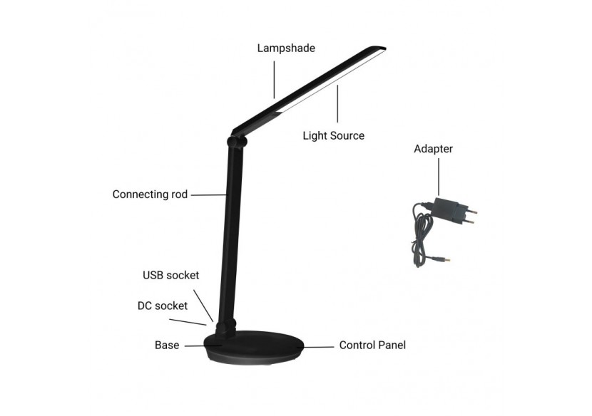 Lampe de bureau LED avec USB-Dimmable-CCT-4W - L1015-N - Barcelona LED