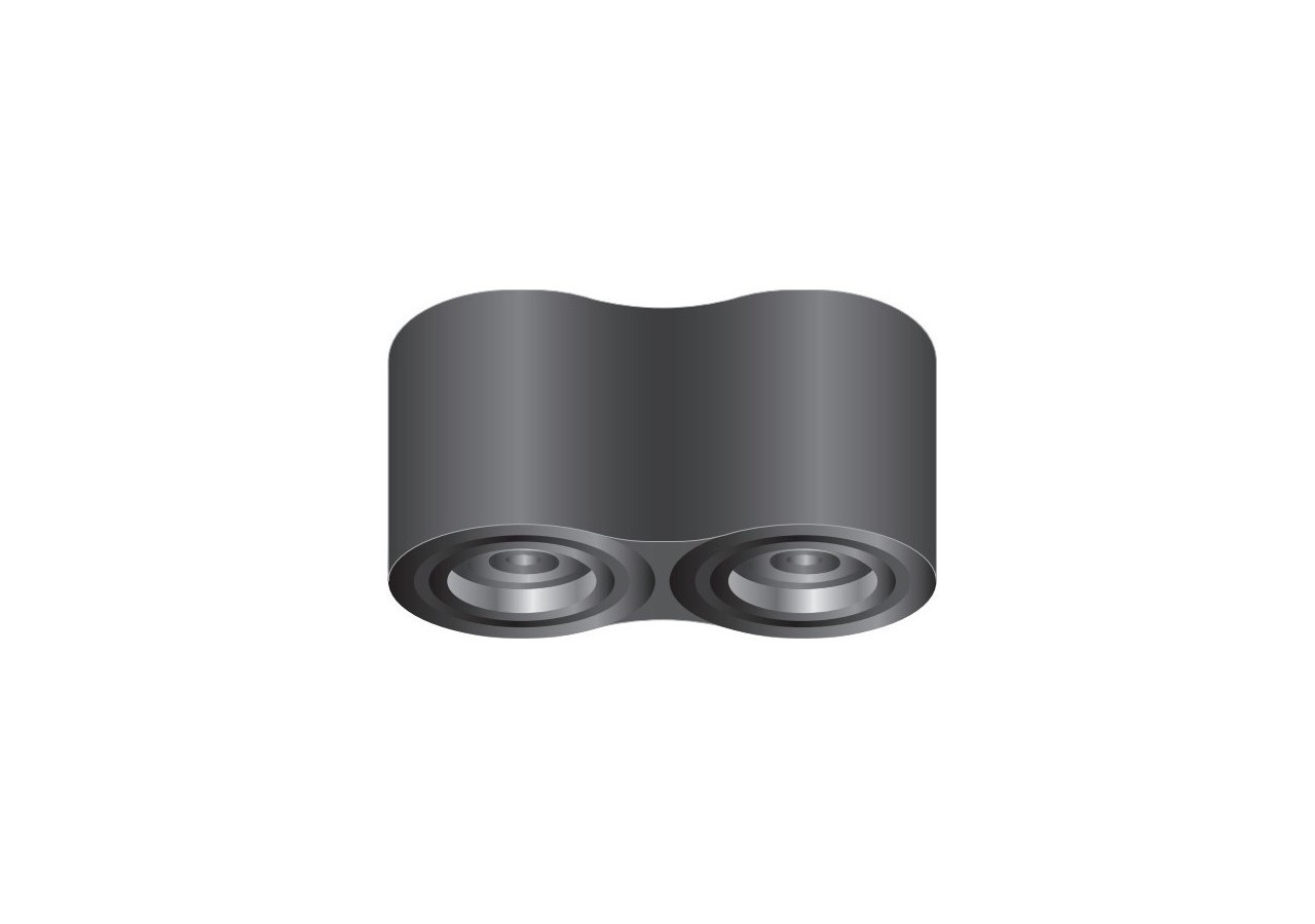 Applique plafond double en aluminium "TUB"-Orientable-2xGU10 - B997-N - Barcelona LED