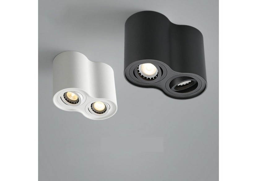 Applique plafond double en aluminium "TUB"-Orientable-2xGU10 - B997-N - Barcelona LED