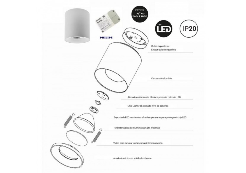 Plafonnier LED 40W "Sara" - B7750BF - Barcelona LED