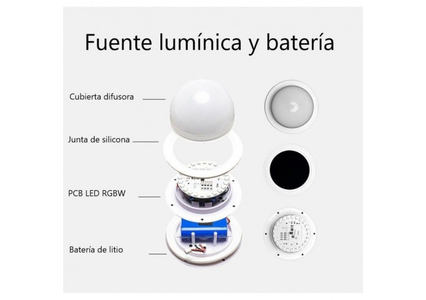 Lampe de table LED RGBW extérieur rechargeable - MU4003 - Barcelona LED