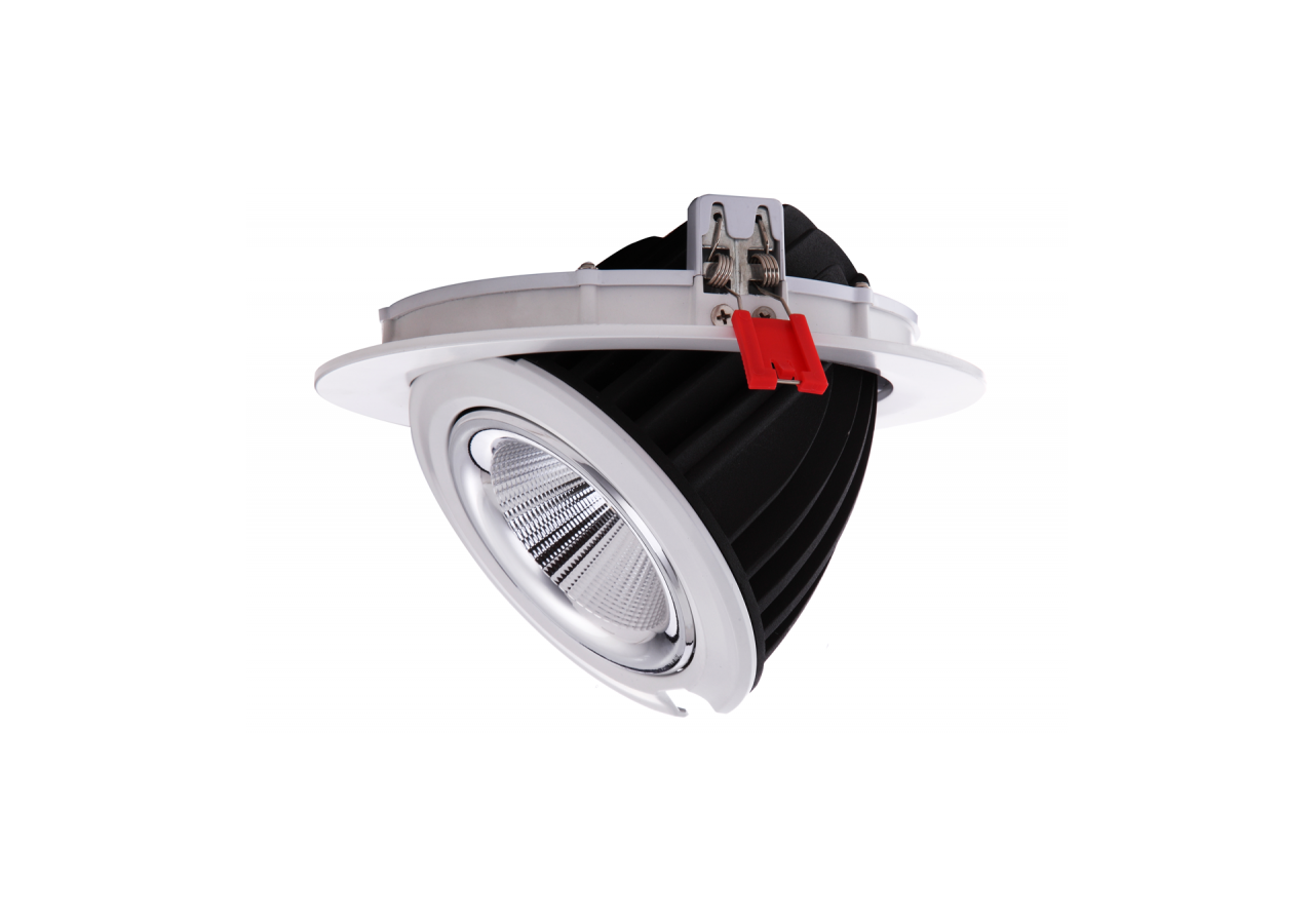 Spot LED encastrable COB 48W-IRC80-Puce Philips-Driver Lifud-IP20-Diamètre de coupe diamètre 215mm - B1268-48BN - Barcelona LED
