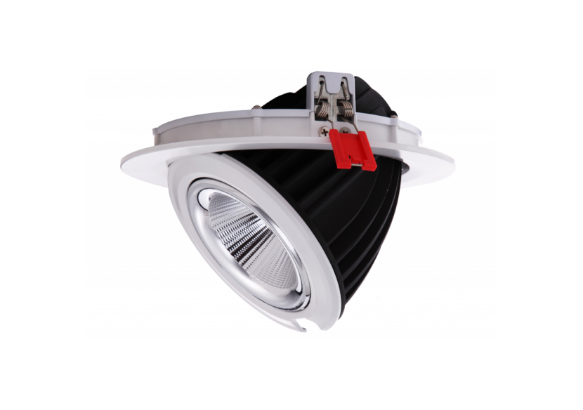 Spot LED encastrable COB 48W-IRC80-Puce Philips-Driver Lifud-IP20-Diamètre de coupe diamètre 215mm - B1268-48BN - Barcelona LED
