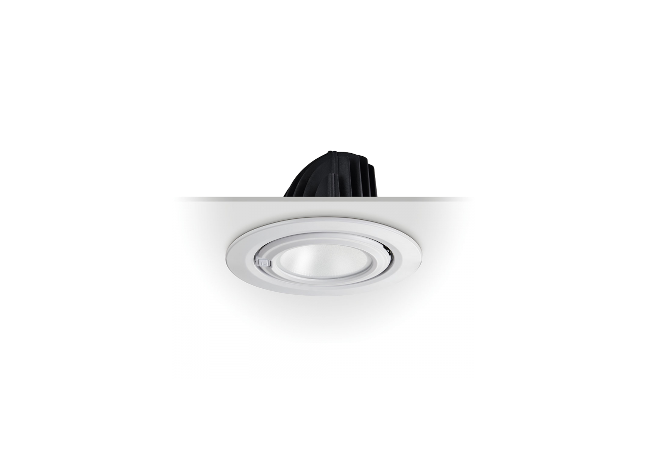 Spot LED encastrable COB 48W-IRC80-Puce Philips-Driver Lifud-IP20-Diamètre de coupe diamètre 215mm - B1268-48BN - Barcelona LED