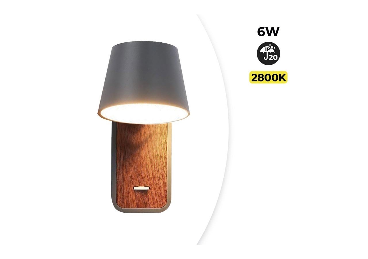 Applique LED orientable 6W "Koppen" 2700K - LN1546-G - Barcelona LED