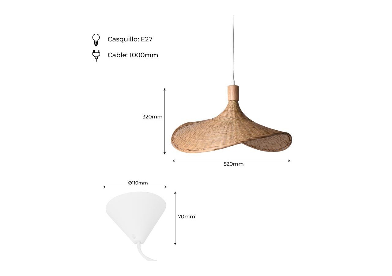 Suspension en osier "Bellas" - LM158 - Barcelona LED