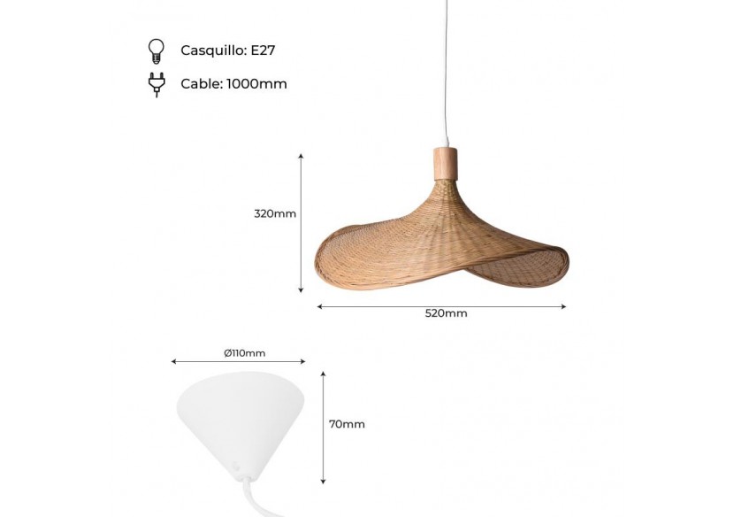 Suspension en osier "Bellas" - LM158 - Barcelona LED