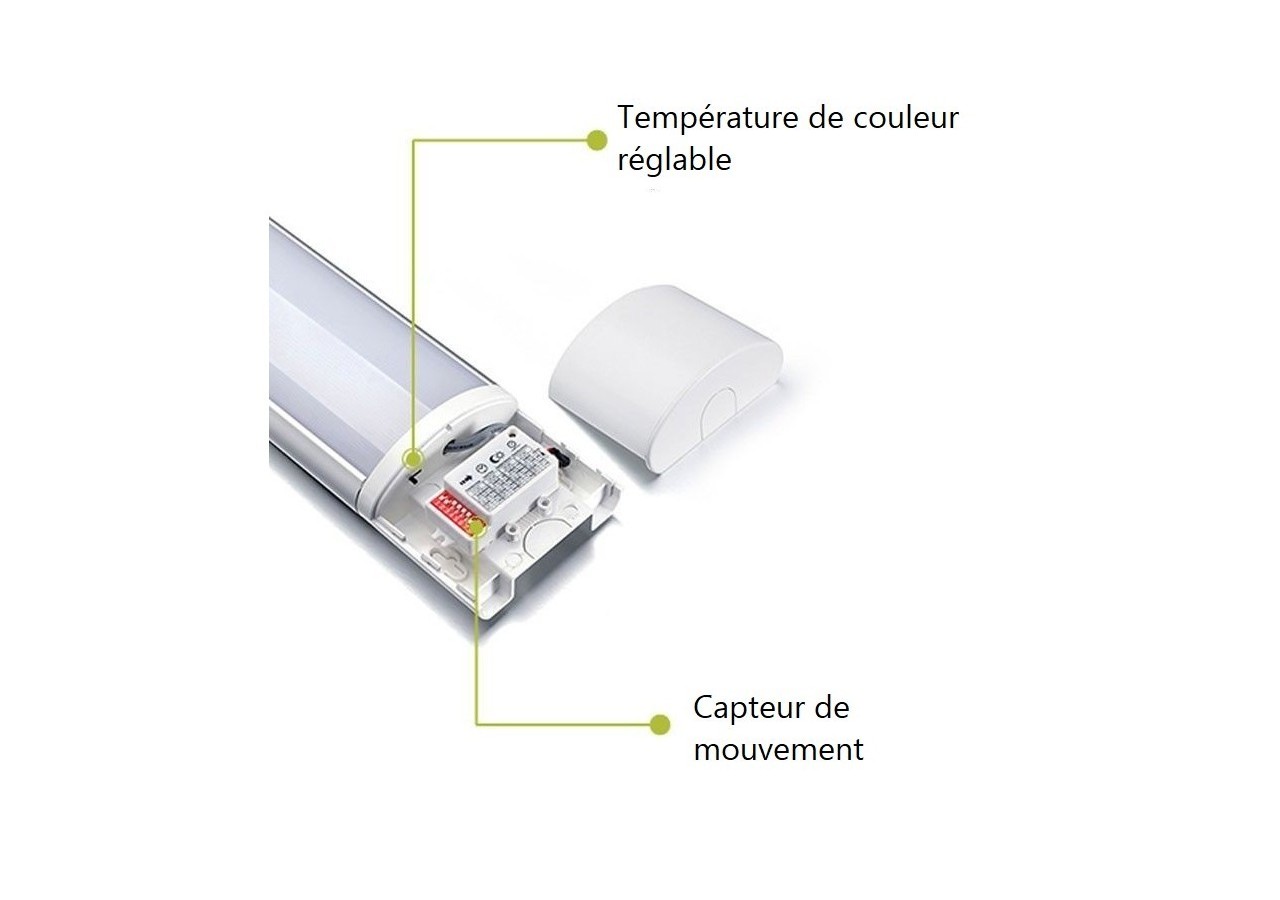 Linéaire LED haute puissance de 60 cm CCT avec détecteur de mouvements - B8500-60CCT - Barcelona LED
