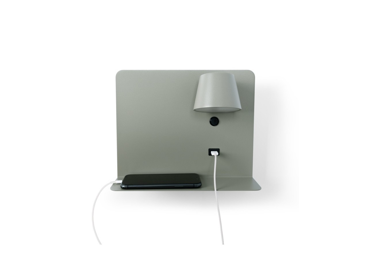 Applique murale liseuse avec port USB "BASKOP"-6W-Design horizontal - LN1541-G - Barcelona LED