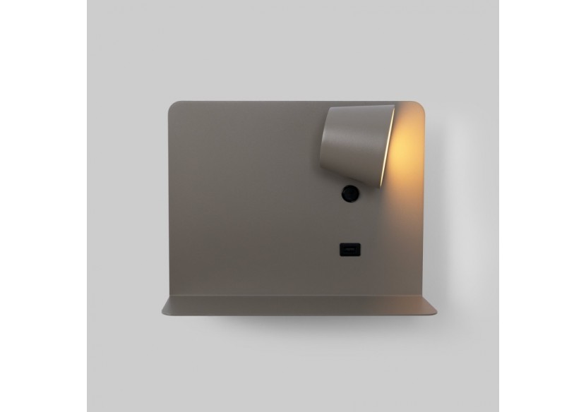 Applique murale liseuse avec port USB "BASKOP"-6W-Design horizontal - LN1541-G - Barcelona LED