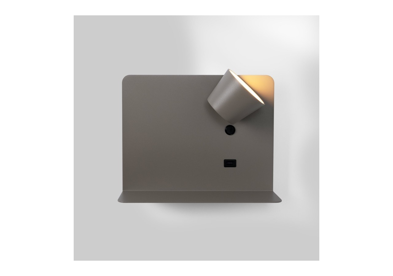 Applique murale liseuse avec port USB "BASKOP"-6W-Design horizontal - LN1541-G - Barcelona LED