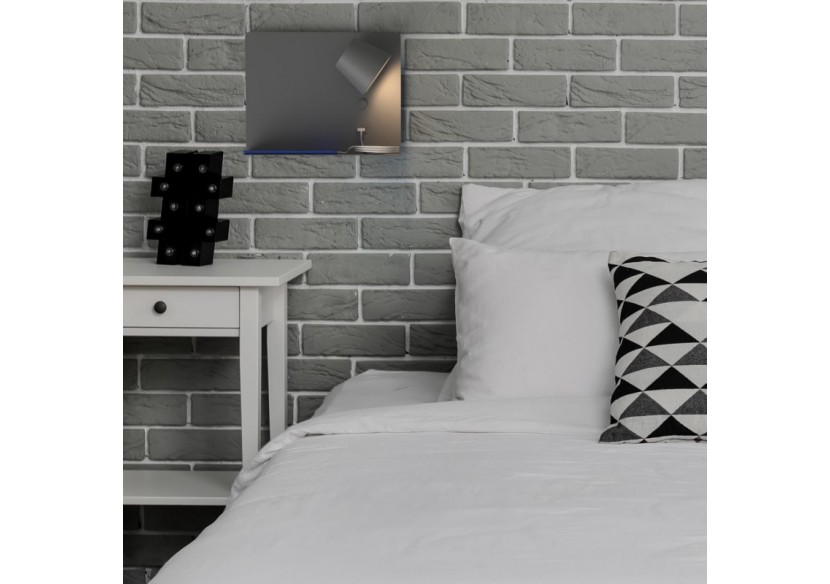 Applique murale liseuse avec port USB "BASKOP"-6W-Design horizontal - LN1541-G - Barcelona LED