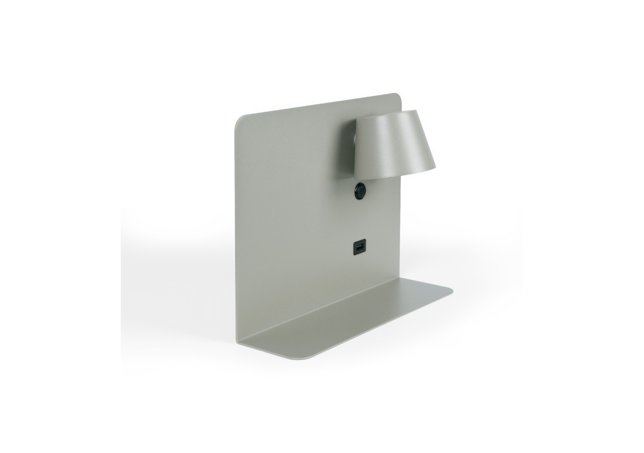 Applique murale liseuse avec port USB "BASKOP"-6W-Design horizontal - LN1541-G - Barcelona LED