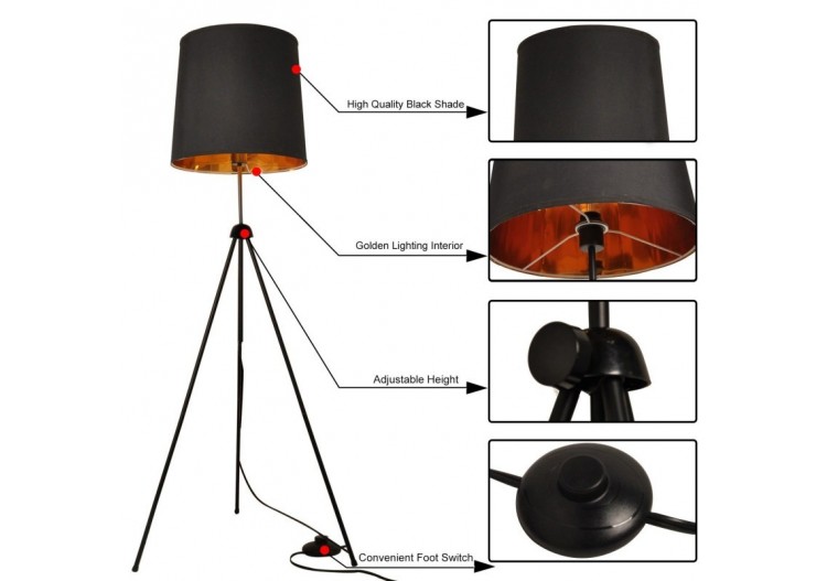 Lampe sur pied tripode "Kappen" - L3059 - Barcelona LED 2