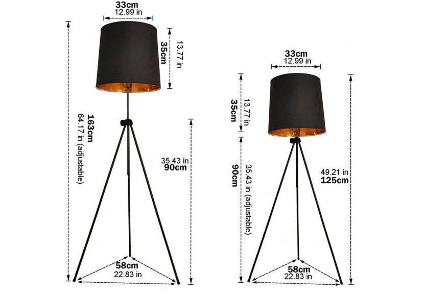 Lampe sur pied tripode "Kappen" - L3059 - Barcelona LED