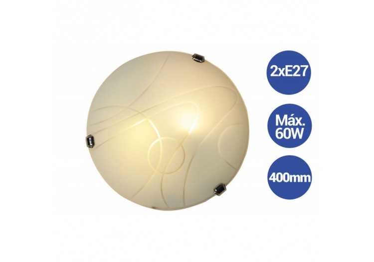 Applique plafonnier "Luna Piena CR2" 2xE27 - L5055-CR2 - Barcelona LED