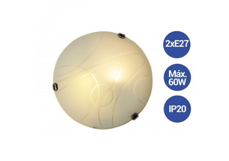 Applique plafonnier "Luna Piena CR2" 2xE27 - L5051-CR2 - Barcelona LED