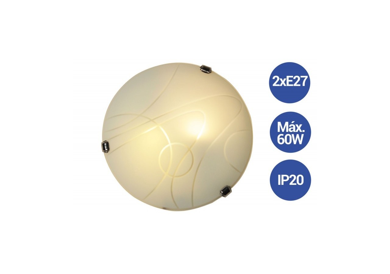 Applique plafonnier "Luna Piena CR2" 2xE27 - L5051-CR2 - Barcelona LED