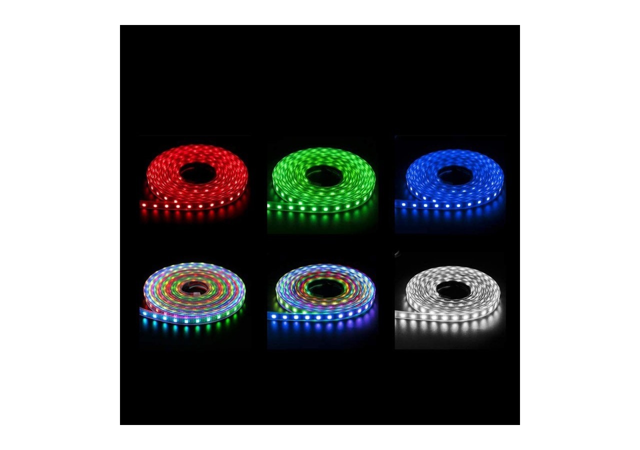 Ruban LED intelligent IC RGB 5V DC-14,4W/m-IP20-60 LED/m-Largeur 10mm-5m - B1572RGB - Barcelona LED